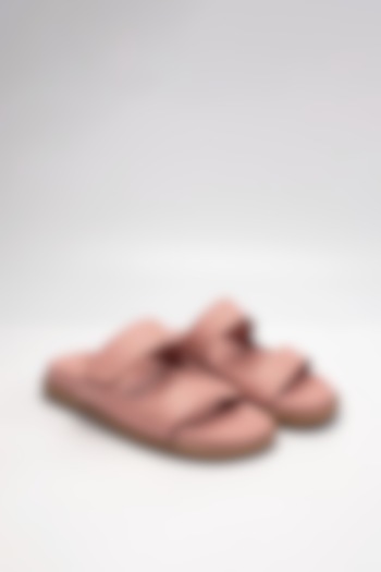 Pink Cow Leather & Sheep Leather Flats by HEEL YOUR SOLE at Pernia's Pop Up Shop