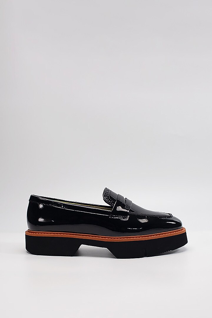 Black Genuine Leather Loafers by HEEL YOUR SOLE at Pernia's Pop Up Shop