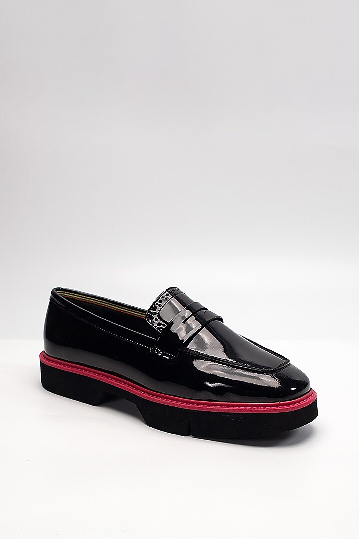 Black Genuine Leather Loafers by HEEL YOUR SOLE at Pernia's Pop Up Shop
