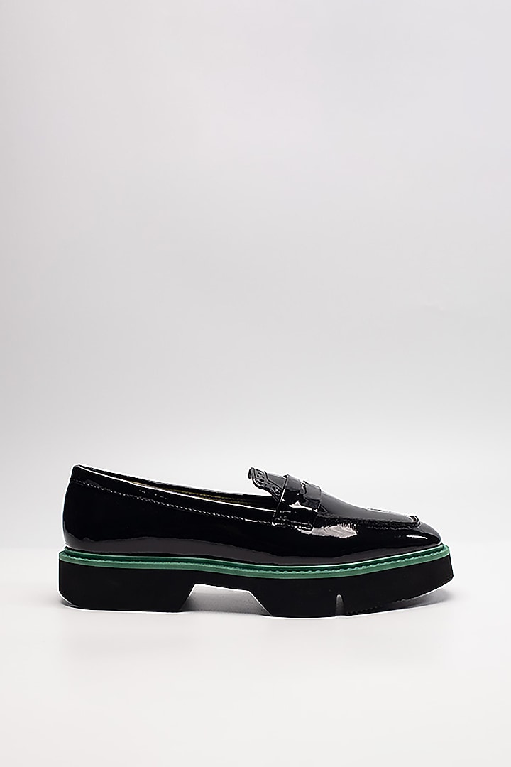 Black Genuine Leather Loafers by HEEL YOUR SOLE at Pernia's Pop Up Shop