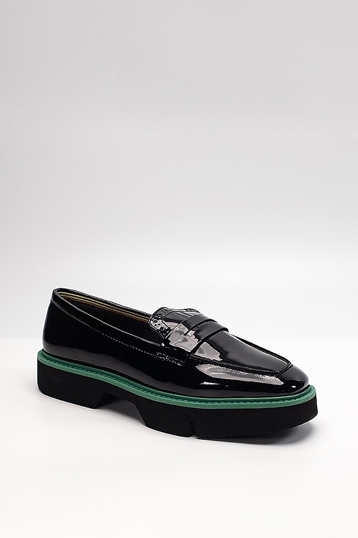 Black Genuine Leather Loafers by HEEL YOUR SOLE at Pernia's Pop Up Shop