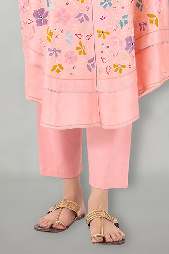 Blush Pink Embroidered Kurta Set by I Am Design at Pernia's Pop Up Shop