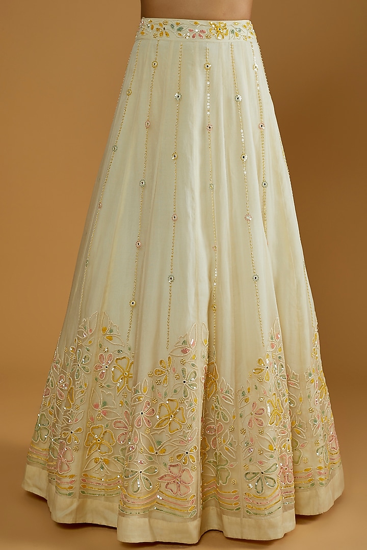 Ivory Embroidered Wedding Lehenga Set by I Am Design at Pernia's Pop Up Shop