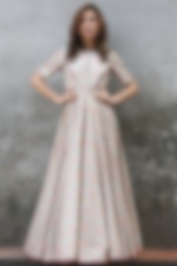 Mint Blue Printed & Embroidered Gown by I AM DESIGN at Pernia's Pop Up Shop