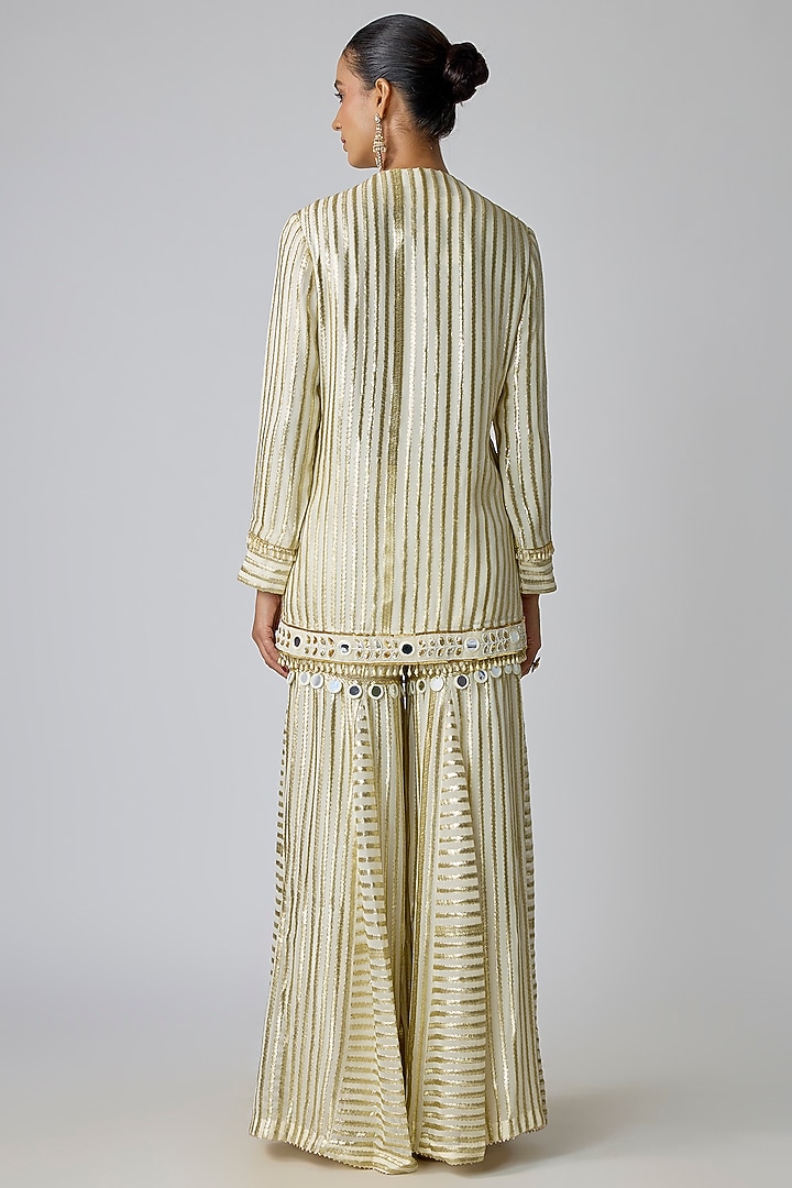Ivory Georgette Embroidered Short Kurta Set by I Am Design at Pernia's Pop Up Shop