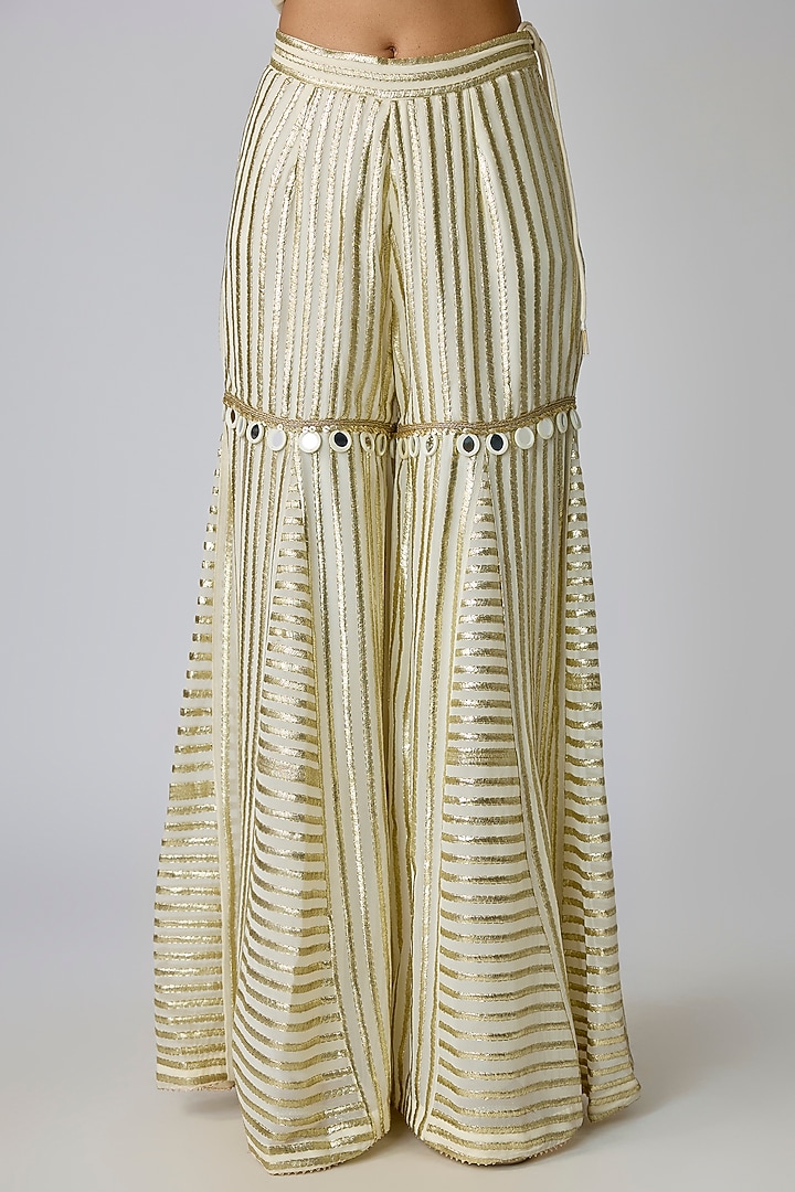 Ivory Georgette Embroidered Short Kurta Set by I Am Design at Pernia's Pop Up Shop