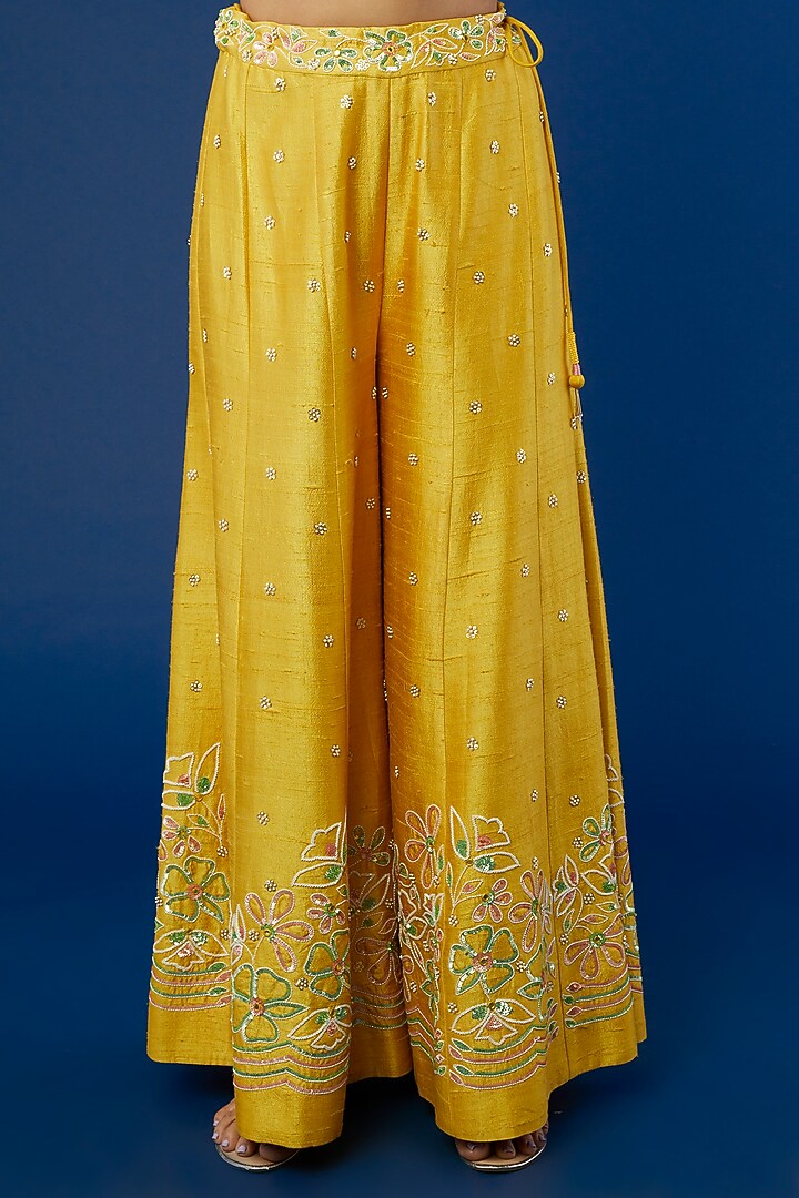Mango Yellow Embroidered Kaftan Set by I Am Design at Pernia's Pop Up Shop
