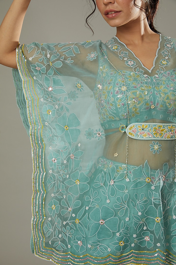 Peppermint Candy Raw Silk Hand Palazzo Pant Set by I AM DESIGN at Pernia's Pop Up Shop