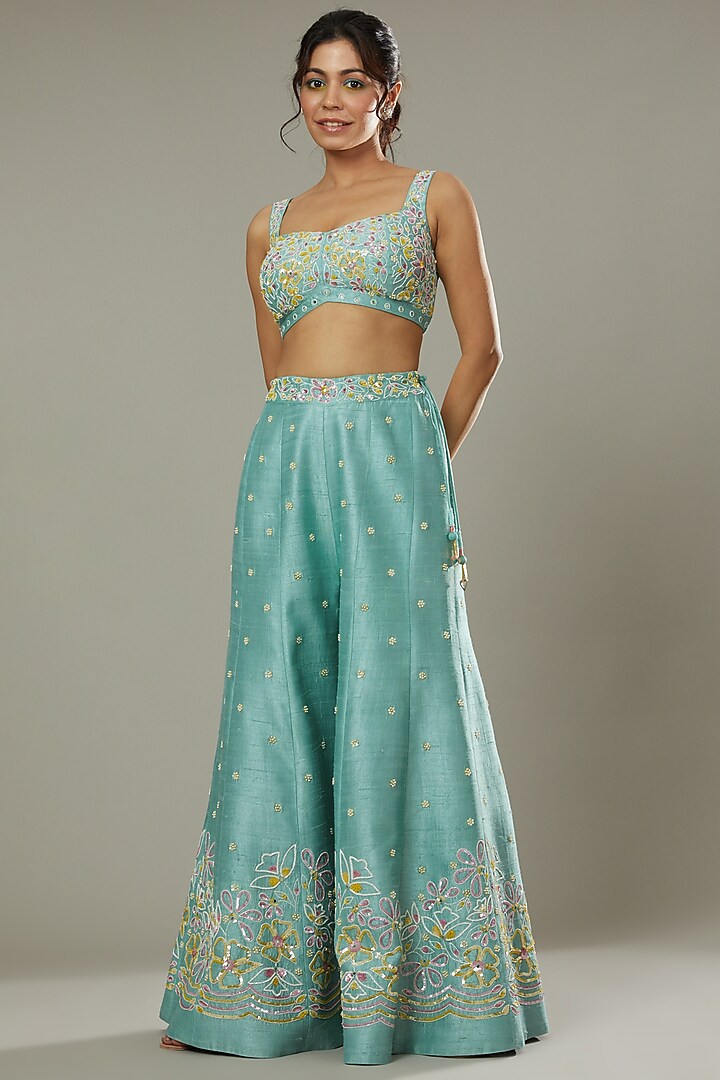 Mint Mist Palazzo Pant Set