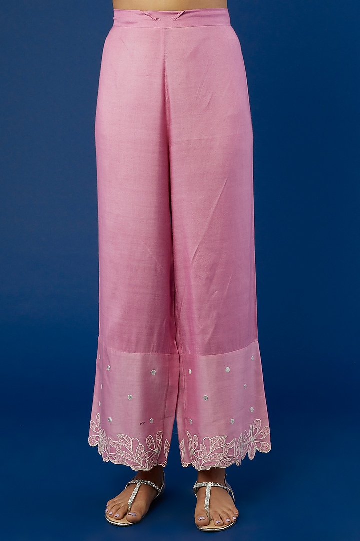 Mauve Pink Embroidered Jacket Kurta Set by I Am Design at Pernia's Pop Up Shop