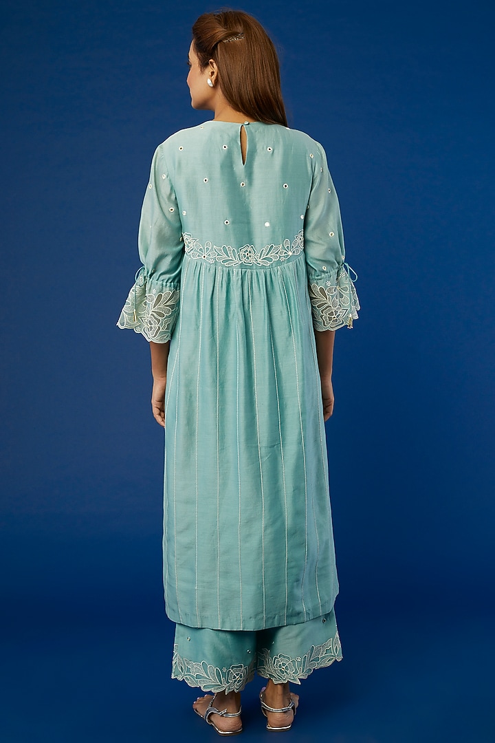 Peppermint Embroidered Jacket Kurta Set by I Am Design at Pernia's Pop Up Shop