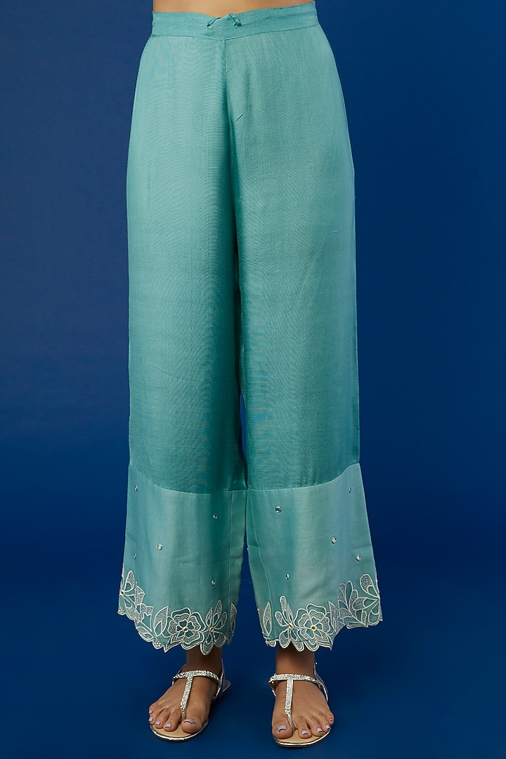 Peppermint Embroidered Jacket Kurta Set by I Am Design at Pernia's Pop Up Shop