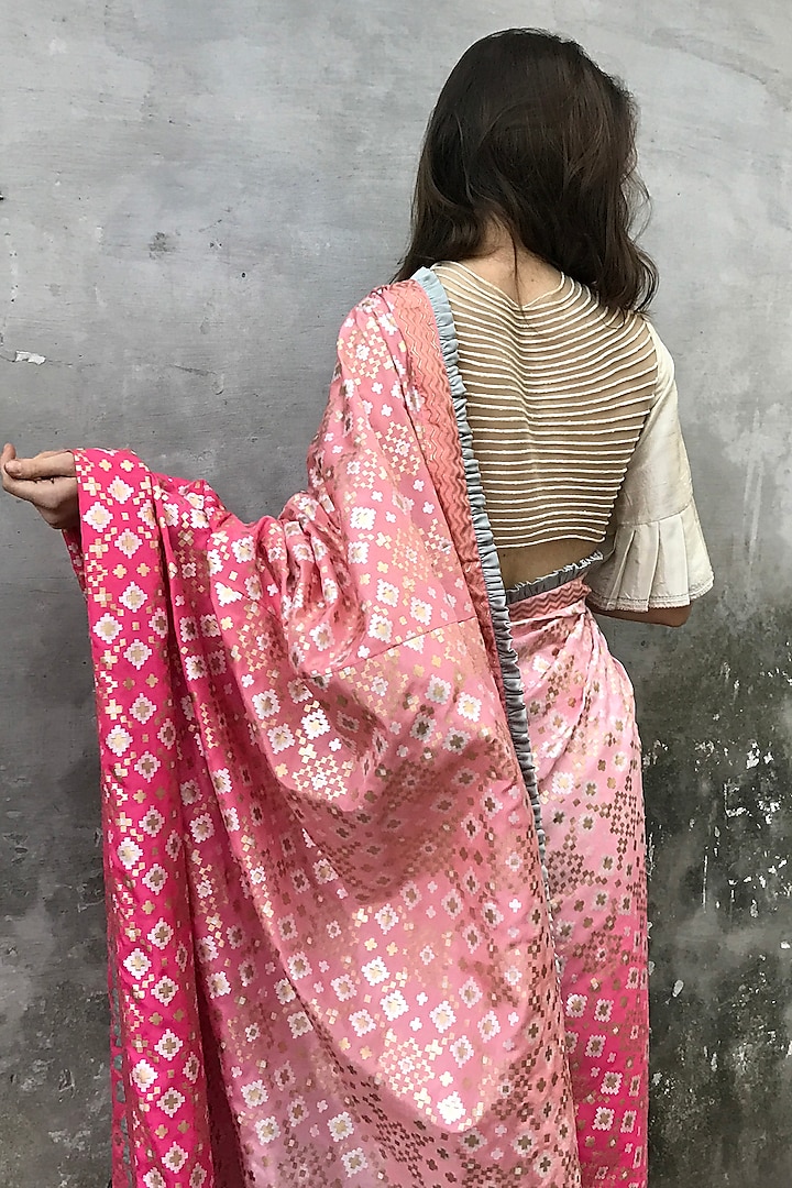 Ivory Silk Embroidered Blouse by I Am Design at Pernia's Pop Up Shop