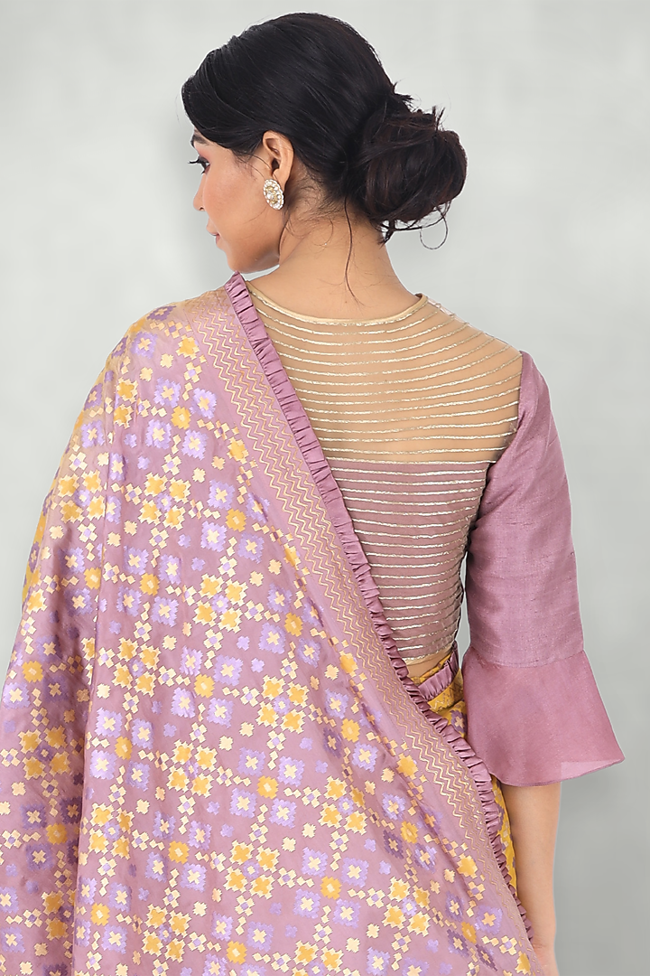 Mauve Silk Embroidered Blouse by I Am Design at Pernia's Pop Up Shop