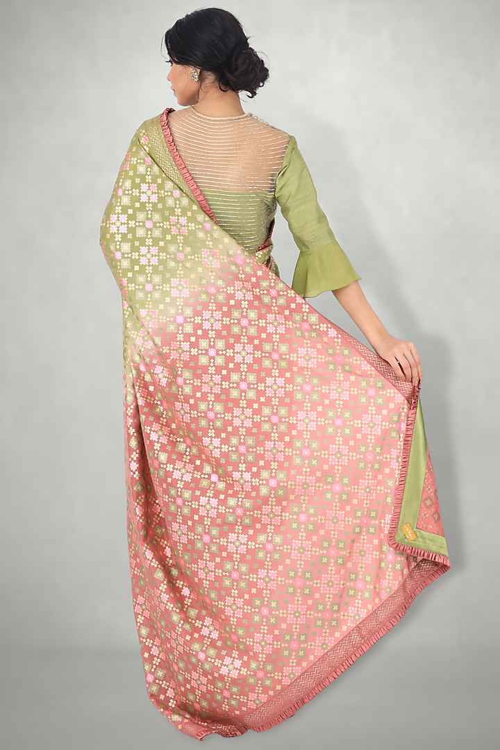 Olive Green Embroidered Blouse by I Am Design at Pernia's Pop Up Shop