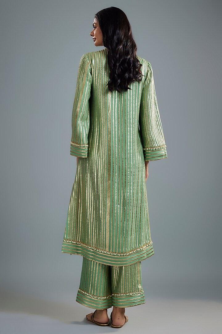 Sea Green Georgette Hand Embroidered Kurta Set by I AM DESIGN at Pernia's Pop Up Shop