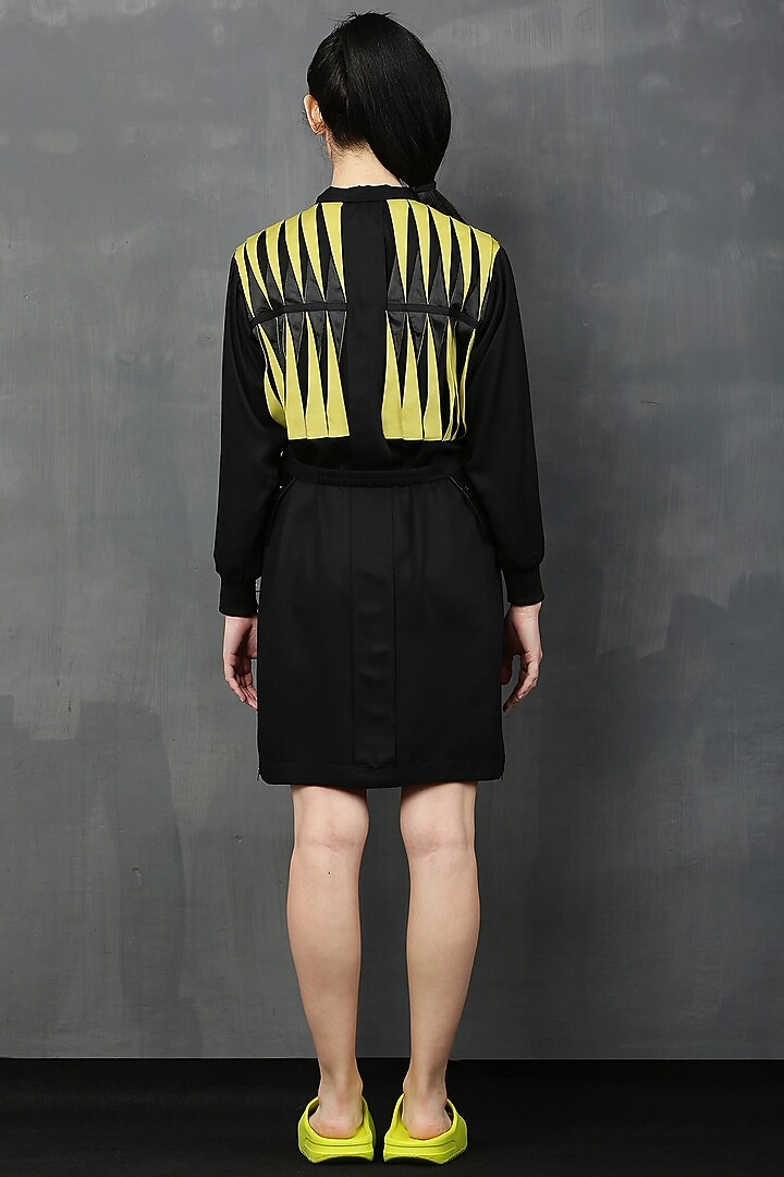 Black Rayon Twill Mini Summer Dress by I AM TROUBLE BY KC at Pernia's Pop Up Shop