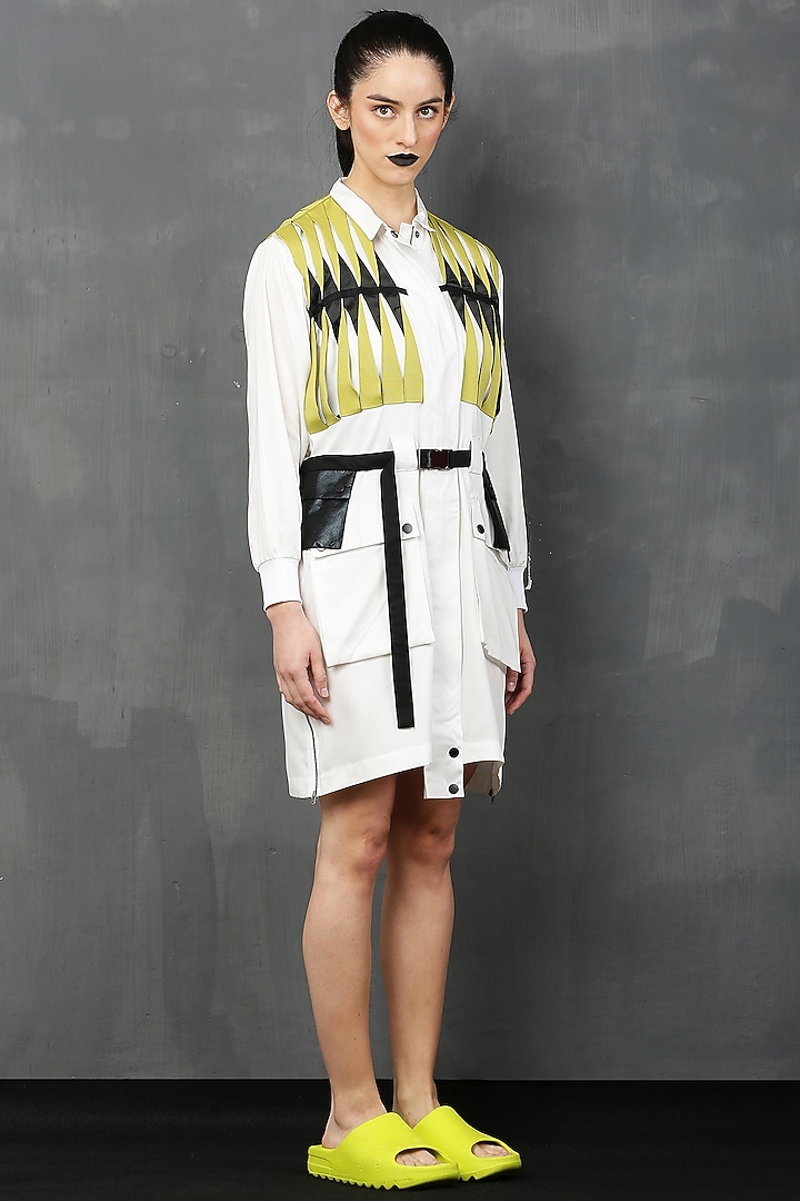 White Rayon Twill Mini Summer Dress by I AM TROUBLE BY KC at Pernia's Pop Up Shop