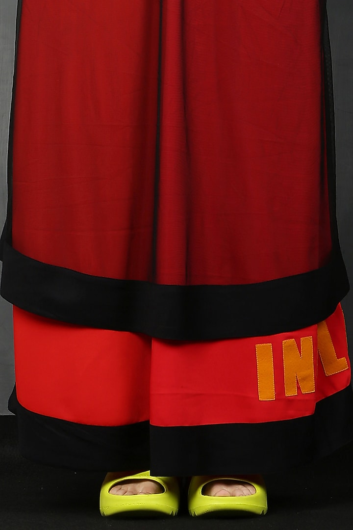 Red & Black Moss Crepe Skirt Set by I AM TROUBLE BY KC at Pernia's Pop Up Shop
