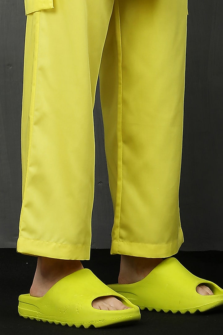 Yellow Embroidered Co-Ord Set by I AM TROUBLE BY KC at Pernia's Pop Up Shop