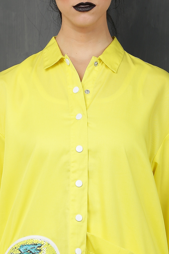Yellow Embroidered Co-Ord Set by I AM TROUBLE BY KC at Pernia's Pop Up Shop