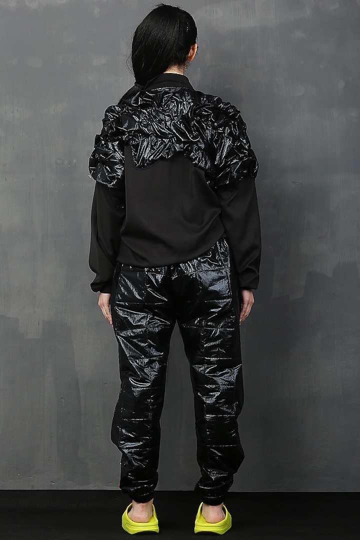 Black Crepe Mountain Ranger Jacket by I AM TROUBLE BY KC at Pernia's Pop Up Shop