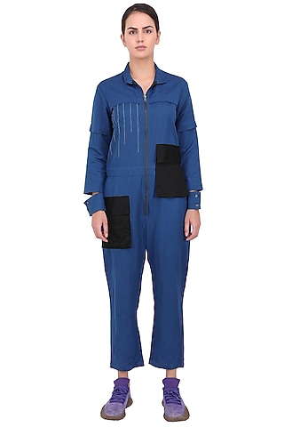 Blue & Black Jumpsuit by I Am Trouble By KC