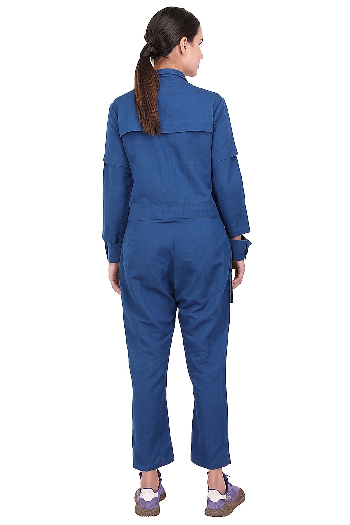 Blue & Black Jumpsuit by I Am Trouble By KC at Pernia's Pop Up Shop
