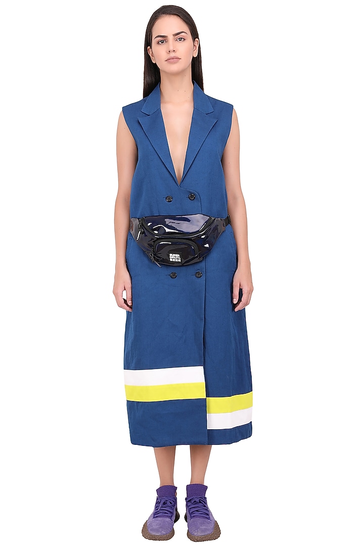 Blue Linen Jacket Summer Dress by I Am Trouble By KC at Pernia's Pop Up Shop