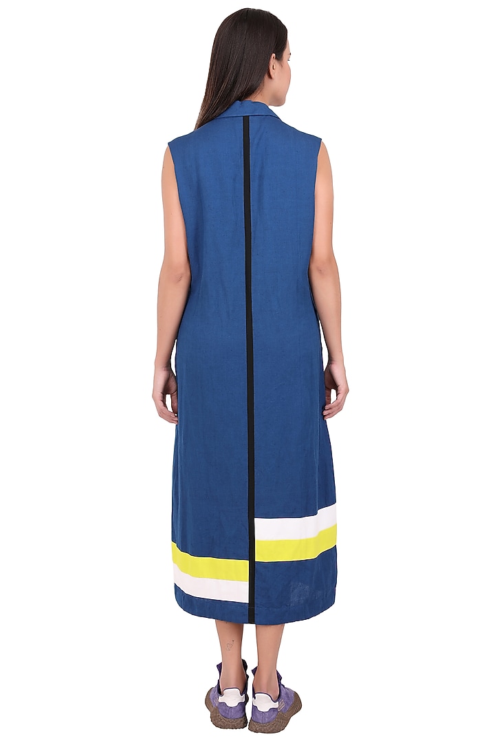 Blue Linen Jacket Summer Dress by I Am Trouble By KC at Pernia's Pop Up Shop