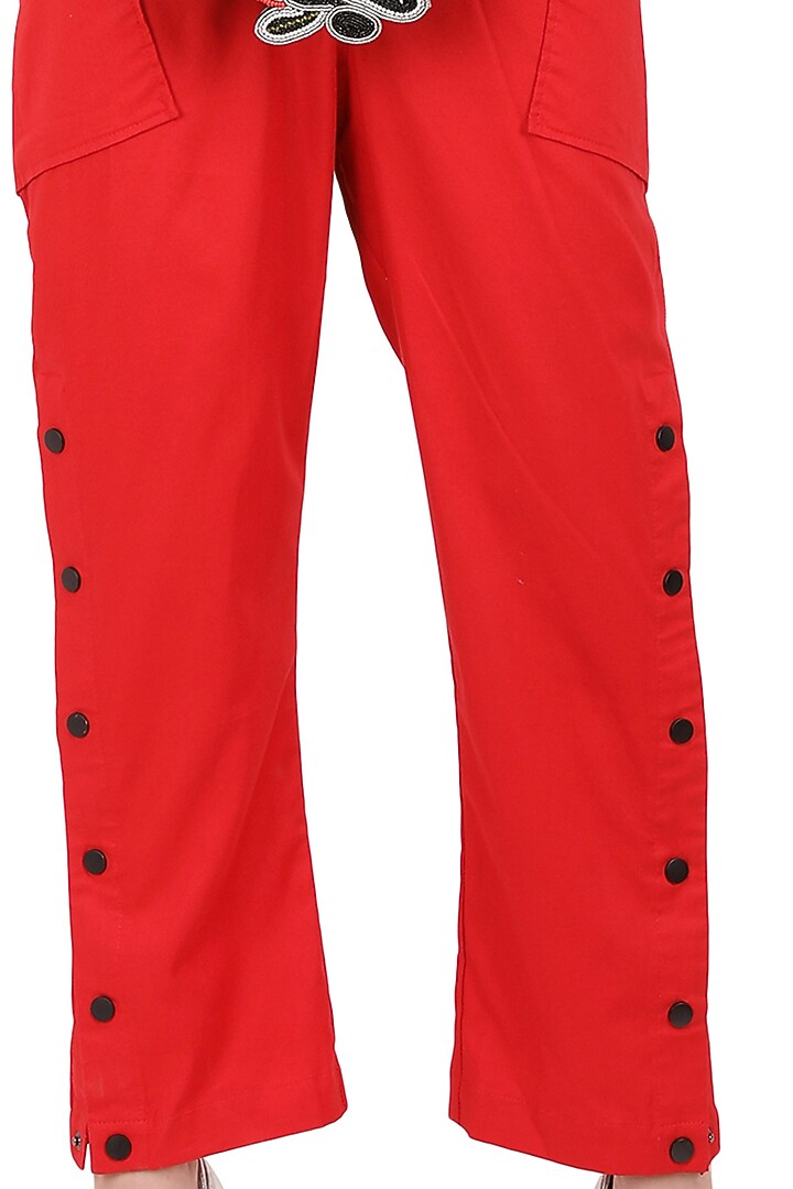 Scarlet Red & Black Jumpsuit by I Am Trouble By KC at Pernia's Pop Up Shop