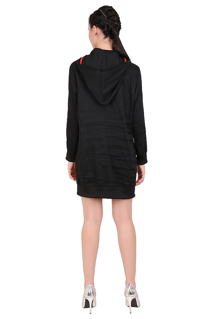 Scarlet Red & Black Hoodie Summer Dress by I Am Trouble By KC at Pernia's Pop Up Shop