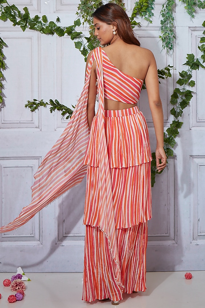 Multi-Colored Chiffon Striped Skirt Set by I am on vacation at Pernia's Pop Up Shop