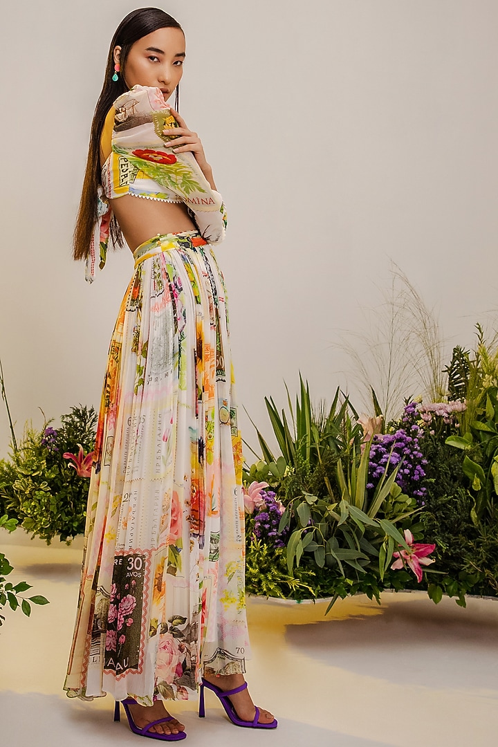 Multi-Colored Viscose Gathered Skirt Set by THE IASO at Pernia's Pop Up Shop