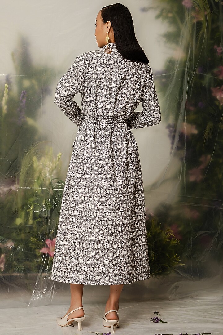 Black & White Cotton Poplin Printed Jacket by THE IASO at Pernia's Pop Up Shop