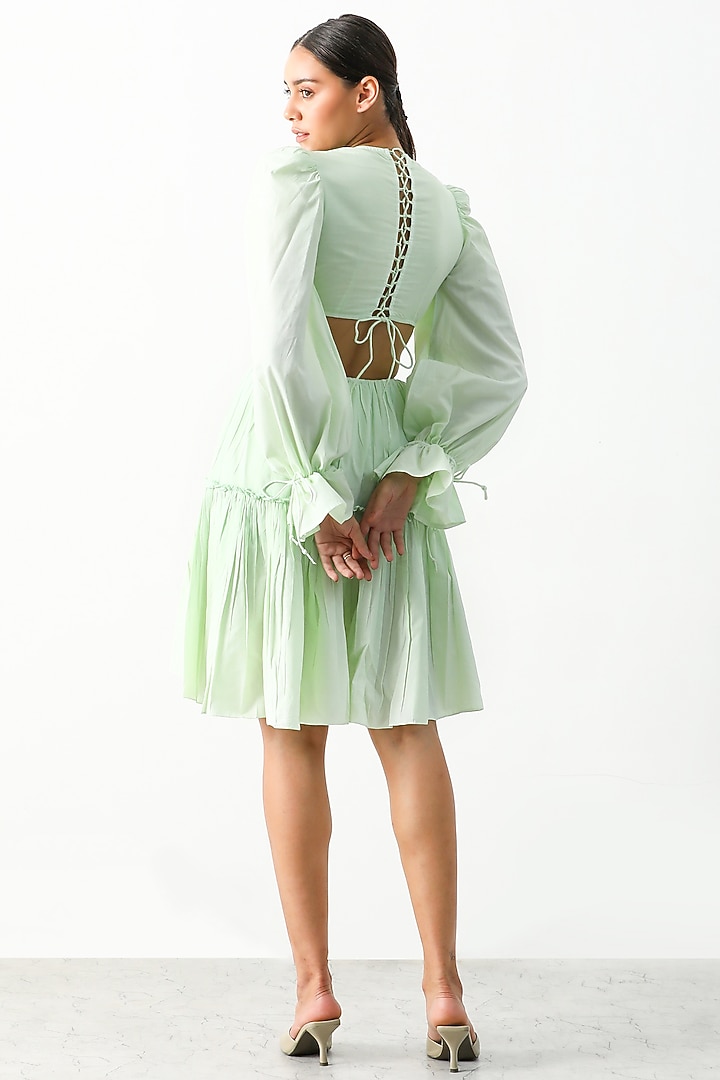 Mint Cotton Poplin Tiered Vacation Dress by THE IASO at Pernia's Pop Up Shop