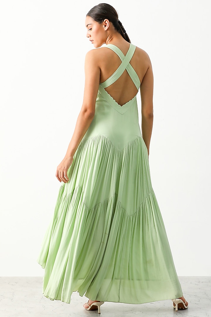 Mint Viscose Midi Vacation Dress by THE IASO at Pernia's Pop Up Shop