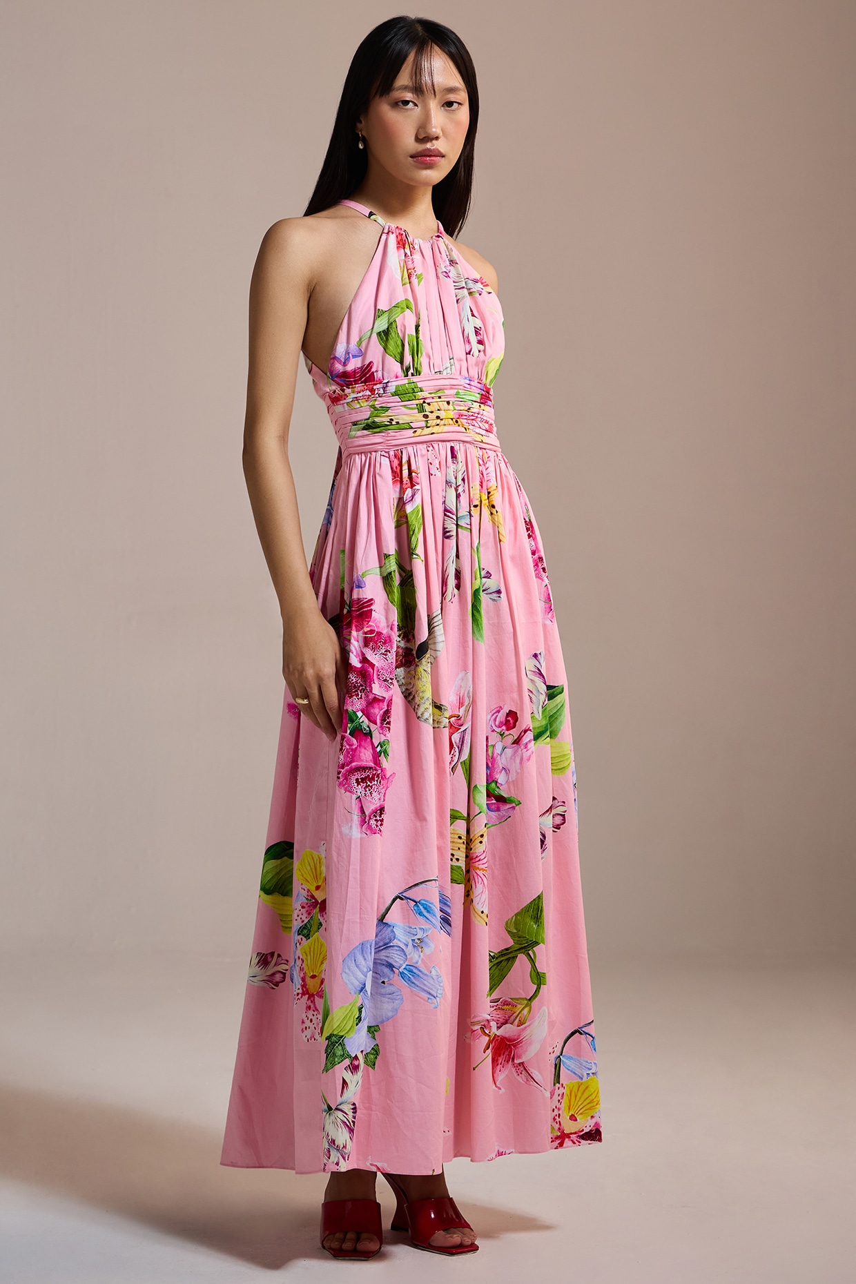 strapless open back dress Tiered Cotton Summer Maxi Dress main image 1