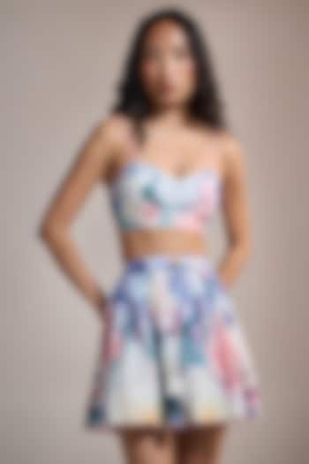 Multi-Colored Slub Texture & Viscose Floral Printed Bralette by THE IASO at Pernia's Pop Up Shop