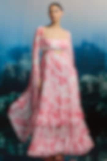 Soft White Crinkle Chiffon Floral Printed Maxi Vacation Dress by THE IASO at Pernia's Pop Up Shop