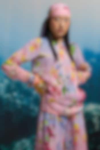 Pastel Pink Organza Floral Printed Top by THE IASO at Pernia's Pop Up Shop