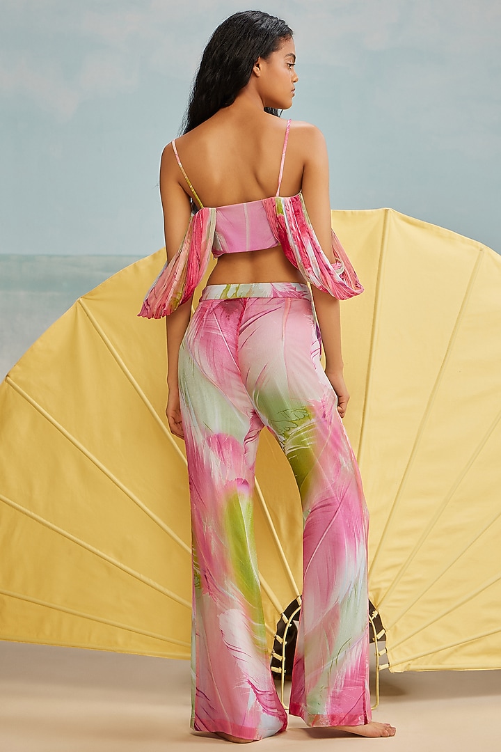 Multi-Colored Crinkle Chiffon Printed Top by THE IASO at Pernia's Pop Up Shop
