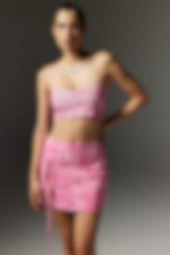 Pink Cotton Poplin Printed Bandeau by THE IASO