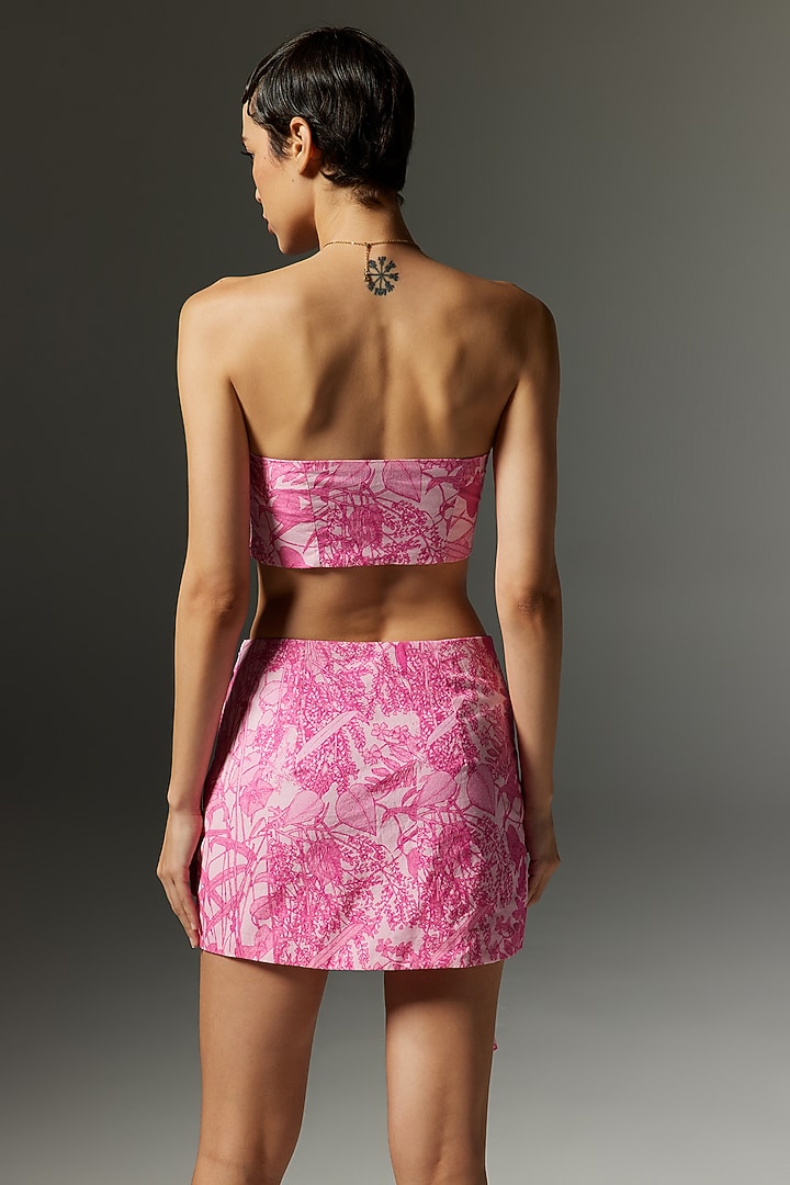 Pink Cotton Poplin Printed Bandeau by THE IASO at Pernia's Pop Up Shop