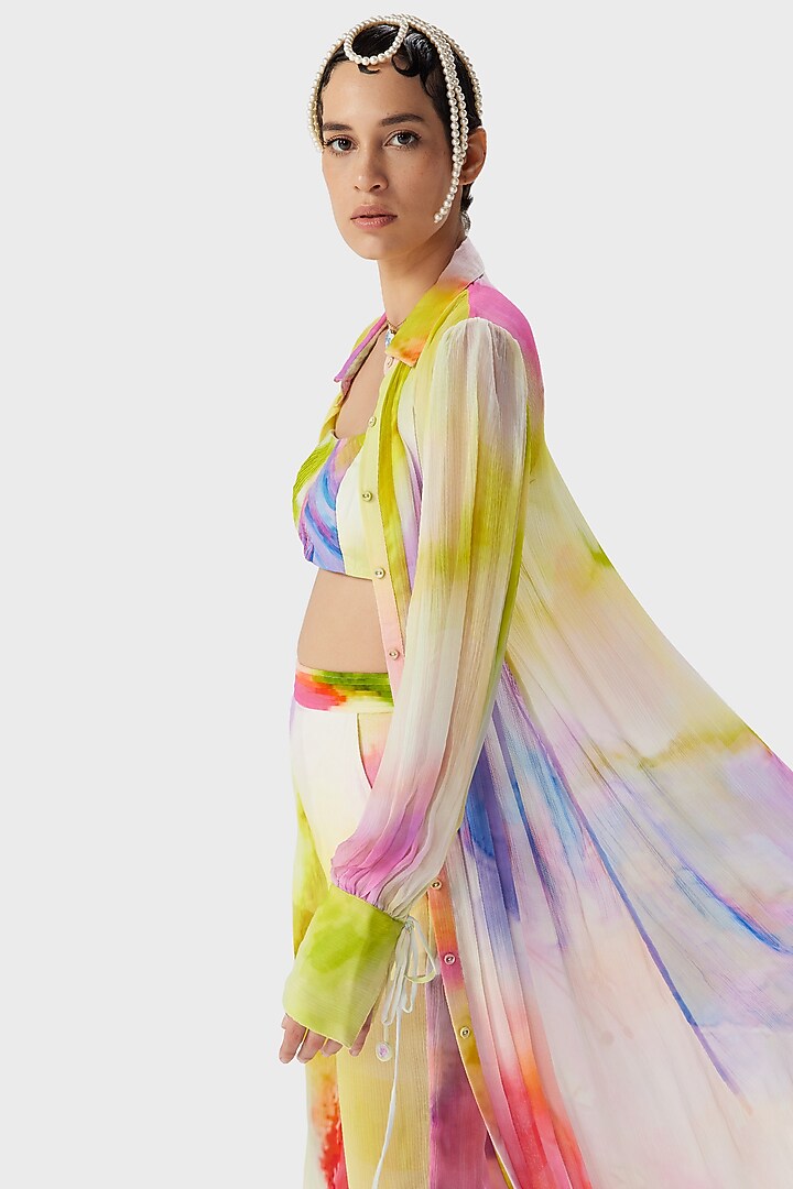 Multi-Colored Crinkle Chiffon Printed Bandeau by THE IASO at Pernia's Pop Up Shop