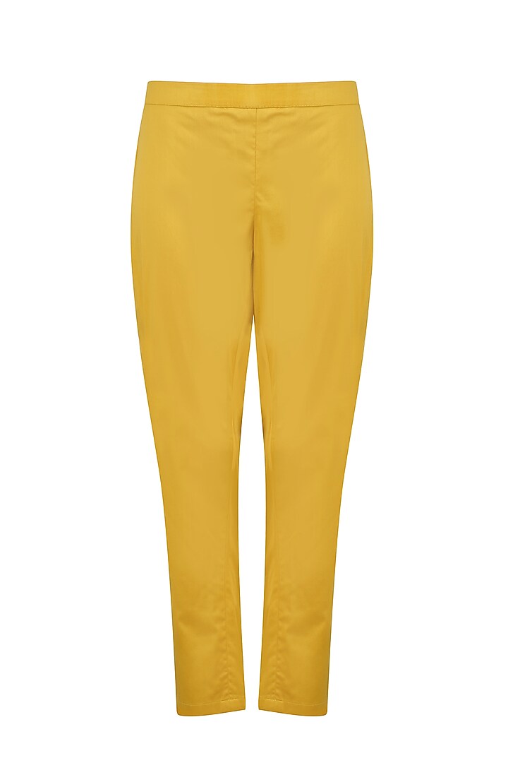 Mustard hand embroidered layered kurta and pants set available only at Pernia's Pop Up Shop.