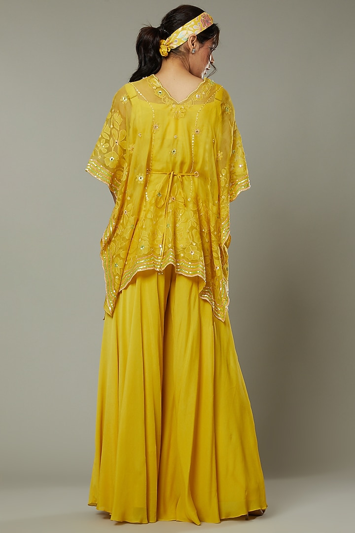 Mango Bite Candy Silk Organza Palazzo Pant Set by I AM DESIGN at Pernia's Pop Up Shop