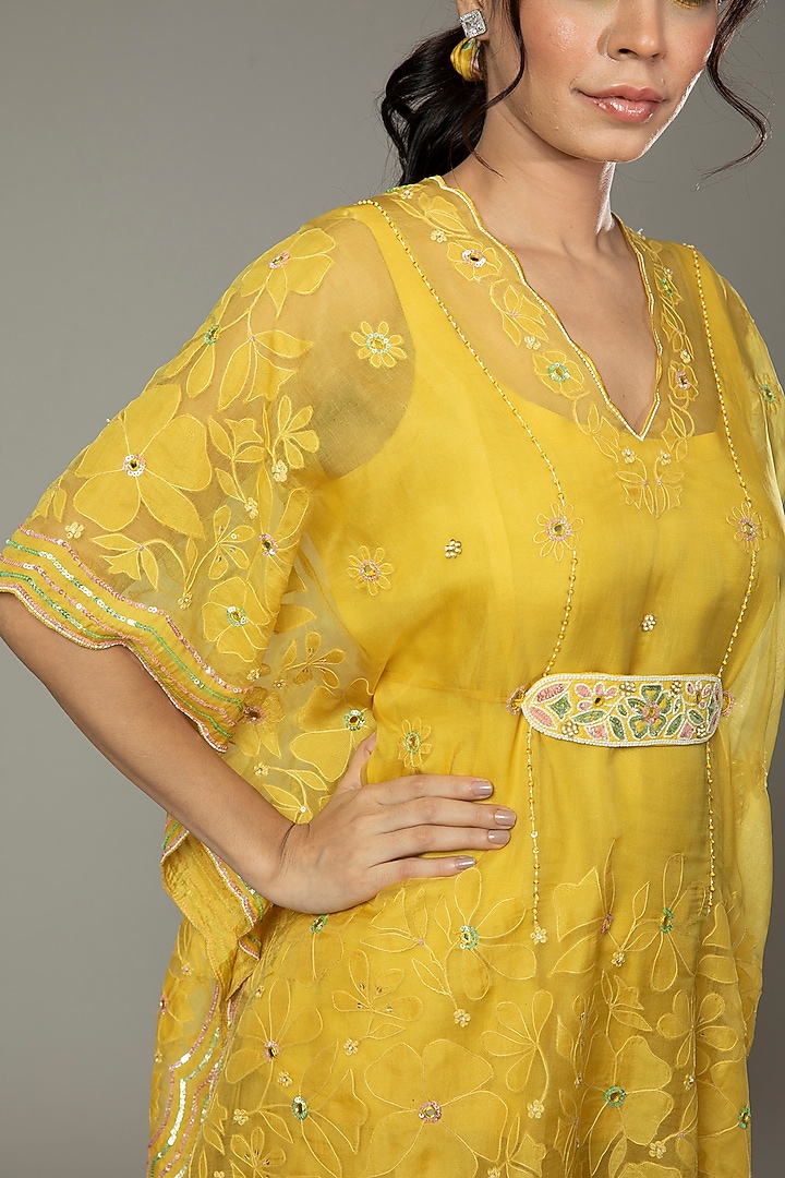 Mango Bite Candy Silk Organza Palazzo Pant Set by I AM DESIGN at Pernia's Pop Up Shop