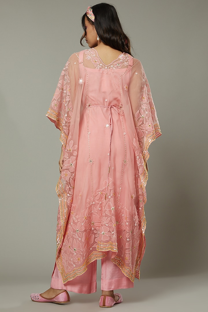 Candy Floss Applique & Hand Embroidered Kaftaan Set by I AM DESIGN at Pernia's Pop Up Shop