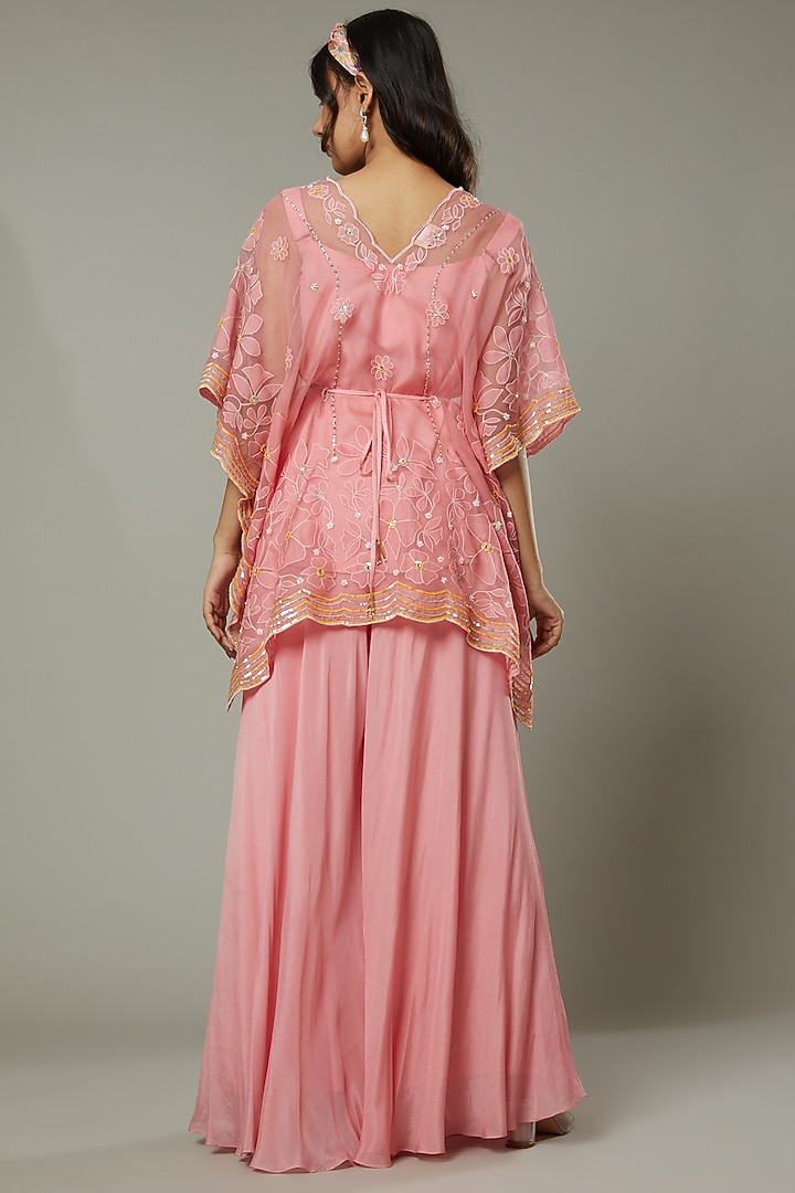 Candy Floss Silk Organza Flared Palazzo Pant Set by I AM DESIGN at Pernia's Pop Up Shop